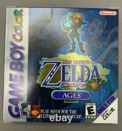 The Legend of Zelda Oracle of Ages (Blue) Nintendo GBC Game Boy Color COMPLETE