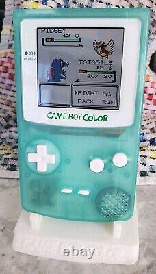 Transparent Green Custom AMOLED Game Boy Color + Extras