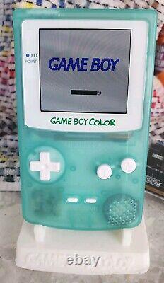 Transparent Green Custom AMOLED Game Boy Color + Extras