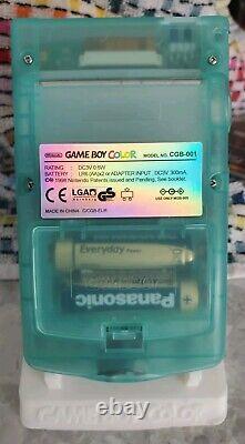 Transparent Green Custom AMOLED Game Boy Color + Extras