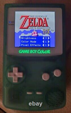 Transparent Green Custom AMOLED Game Boy Color + Extras