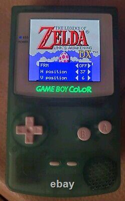 Transparent Green Custom AMOLED Game Boy Color + Extras