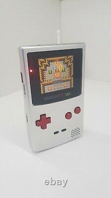 Ultimate Aluminium GameBoy Color GBC LCD IPS Backlight Rechargeable Red Buttons