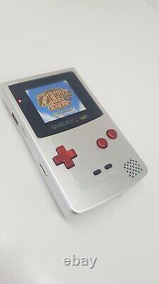 Ultimate Aluminium GameBoy Color GBC LCD IPS Backlight Rechargeable Red Buttons