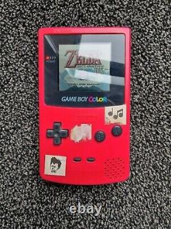 Vintage Nintendo Game Boy Color CGB-001 Pink Handheld System + ZELDA LINKS DX