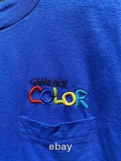 Vintage Nintendo Gameboy Color Video Game Promo Blue T-Shirt Size Large