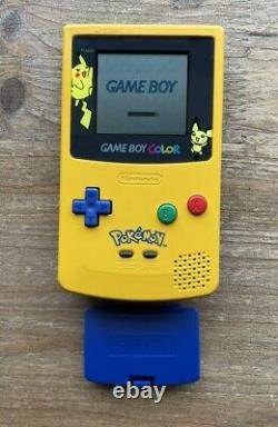 Yellow & Blue Pokemon Pikachu Limited Edition Nintendo Gameboy Color Console VGC