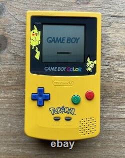 Yellow & Blue Pokemon Pikachu Limited Edition Nintendo Gameboy Color Console VGC