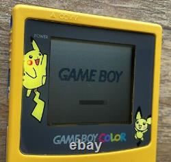 Yellow & Blue Pokemon Pikachu Limited Edition Nintendo Gameboy Color Console VGC