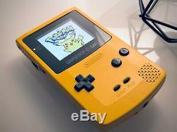 Yellow Nintendo Game Boy Color (GBC) with IPS Backlight and Glass Screen