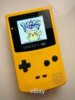 Yellow Nintendo Game Boy Color (GBC) with IPS Backlight and Glass Screen