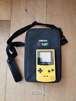 Yellow Nintendo Gameboy Color and official carry case