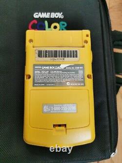 Yellow Nintendo Gameboy Color and official carry case