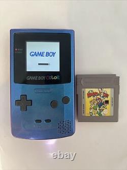 1 De 1 Violet Glitter Game Garçon Couleur Avec Écran LCD Mod + Mario & Yoshi? Jeu