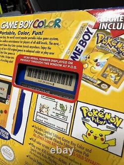 1999 Nintendo Jeu Garçon Couleur Pokemon Pikachu Console Jaune Cib Excellent Wow