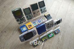 8 Ordinateurs De Poche Gameboy (dmg, Pocket, Light, Color, Advance, Spx2, Micro) + Jeux