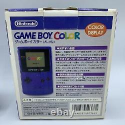 Authentic Nintendo Game Boy Color Grape Purple Handheld System Complete In Box