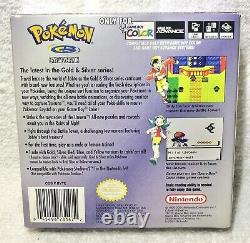 Authentic Pokemon Crystal Version (game Boy Color, 2001) Dans La Boîte Avec Manuel