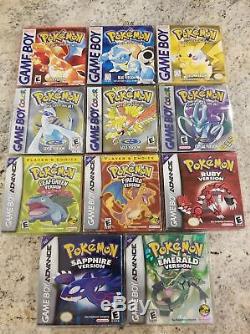 Authentique Complet En Boîte Pokemon Gameboy Couleur Game Boy Advance Lot Gbc Gba