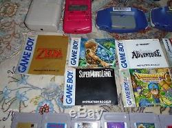 Big Game Collection 27 Nintendo Game Boy, Couleur, Advance Lot, 4 Consoles + Plus