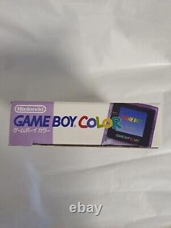 Boîte de Gameboy Color violette atomique avec tous les manuels et console rar japonaise