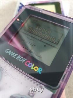 Boxed Nintendo Cgb-001 Game Boy Color Purple, Et Jeu Gratuit