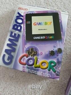 Boxed Nintendo Cgb-001 Game Boy Color Purple, Et Jeu Gratuit