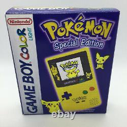 Boxed Nintendo Gameboy Color Lumière Pokemon Édition Ips Rétro-éclairage Et Verre Écran