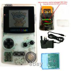 Clair blanc Console Nintendo Game Boy Color GBC rechargeable avec carte et chargeur