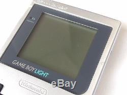 Console Couleur Nintendo Gameboy Light Argenté Coffret Testé / Rétroéclairage Ok-q6
