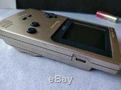 Console Couleur Nintendo Gameboy Light Gold Mgb-10 Boxed And Game Set / Testé-b511