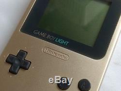 Console Couleur Nintendo Gameboy Light Gold Mgb-101 Coffret / Rétroéclairage Ok-f8