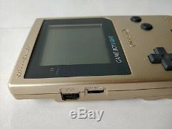Console Couleur Nintendo Gameboy Light Gold Mgb-101 Et Jeu Réglé / Testé-b711