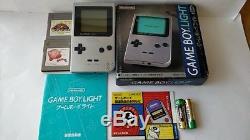 Console Couleur Nintendo Gameboy Light Silver Mgb-101 Boîte / Rétro-éclairage Ok-c9