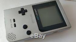 Console Couleur Nintendo Gameboy Light Silver Mgb-101 Boîte / Rétro-éclairage Ok-c9
