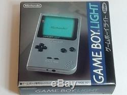 Console Couleur Nintendo Gameboy Light Silver Mgb-101 Coffret / Rétroéclairage Ok-e8