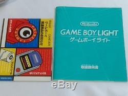 Console Couleur Nintendo Gameboy Light Silver Mgb-101 Coffret / Rétroéclairage Ok-n8