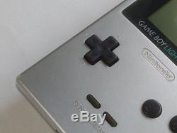 Console Couleur Nintendo Gameboy Light Silver Mgb-101 Coffret / Rétroéclairage Ok-n8