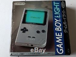 Console Couleur Nintendo Gameboy Light Silver Mgb-101 Coffret / Rétroéclairage Ok-v6