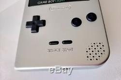 Console Couleur Nintendo Gameboy Light Silver Mgb-101 Et Jeu Réglé / Testé-b119