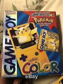 Console De Jeu De Couleur Pokemon Game Boy System Pikachu W Box & Paperwork See Pics