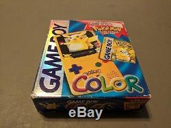 Console De Jeu Nintendo Game Boy Color Pokemon Edition Jaune Boîte Complète Cib