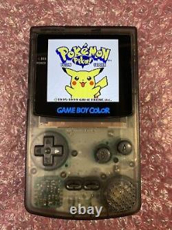 Console Game Boy Color IPS avec boîtier noir transparent en LCD et écran FunnyPlaying Q5 laminé