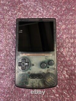 Console Game Boy Color IPS avec boîtier noir transparent en LCD et écran FunnyPlaying Q5 laminé