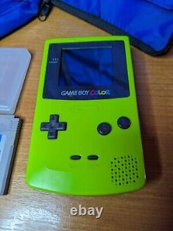 Console GameBoy Color verte + Super Mario Land + étui de transport CGB-001