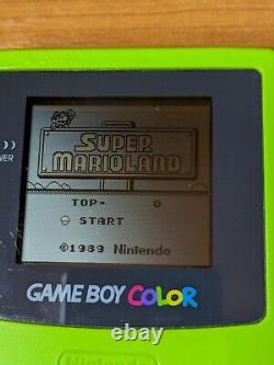 Console GameBoy Color verte + Super Mario Land + étui de transport CGB-001