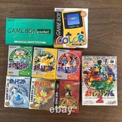 Console Nintendo Game Boy Color avec jeux Pokémon et Zelda