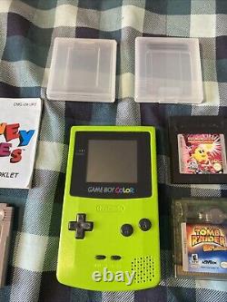 Console Nintendo GameBoy Color Vert Lime avec 3 jeux VOIR DESCRIPTION