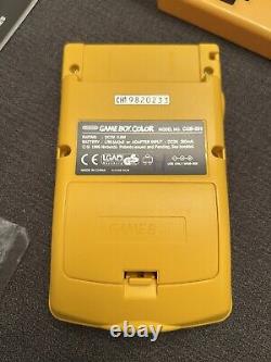 Console Nintendo Gameboy Color Jaune Pissenlit en Boîte ! Rare État Très Bon ! Étiquettes Intactes