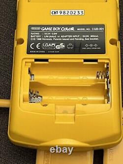 Console Nintendo Gameboy Color Jaune Pissenlit en Boîte ! Rare État Très Bon ! Étiquettes Intactes